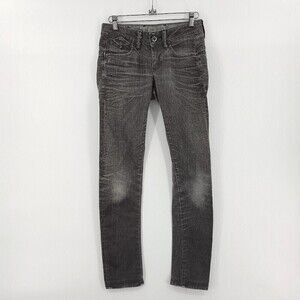 G-Star Raw Jeans‎ Womens 26 Gray Denim Corvet Skinny Stretch Low-Rise Fitted